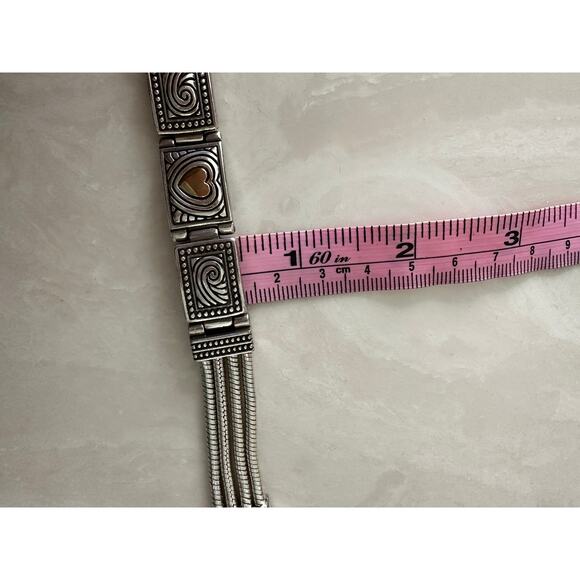 Brighton Two Tone Heart Silver Gold Retired Bracelet - Picture 5 of 5